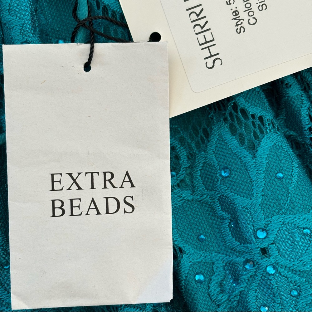 Sherri Hill Prom Dress 8 Mermaid Lace Gown 53359 Strappy Open Back Jade Green - Picture 12 of 15